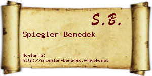 Spiegler Benedek névjegykártya